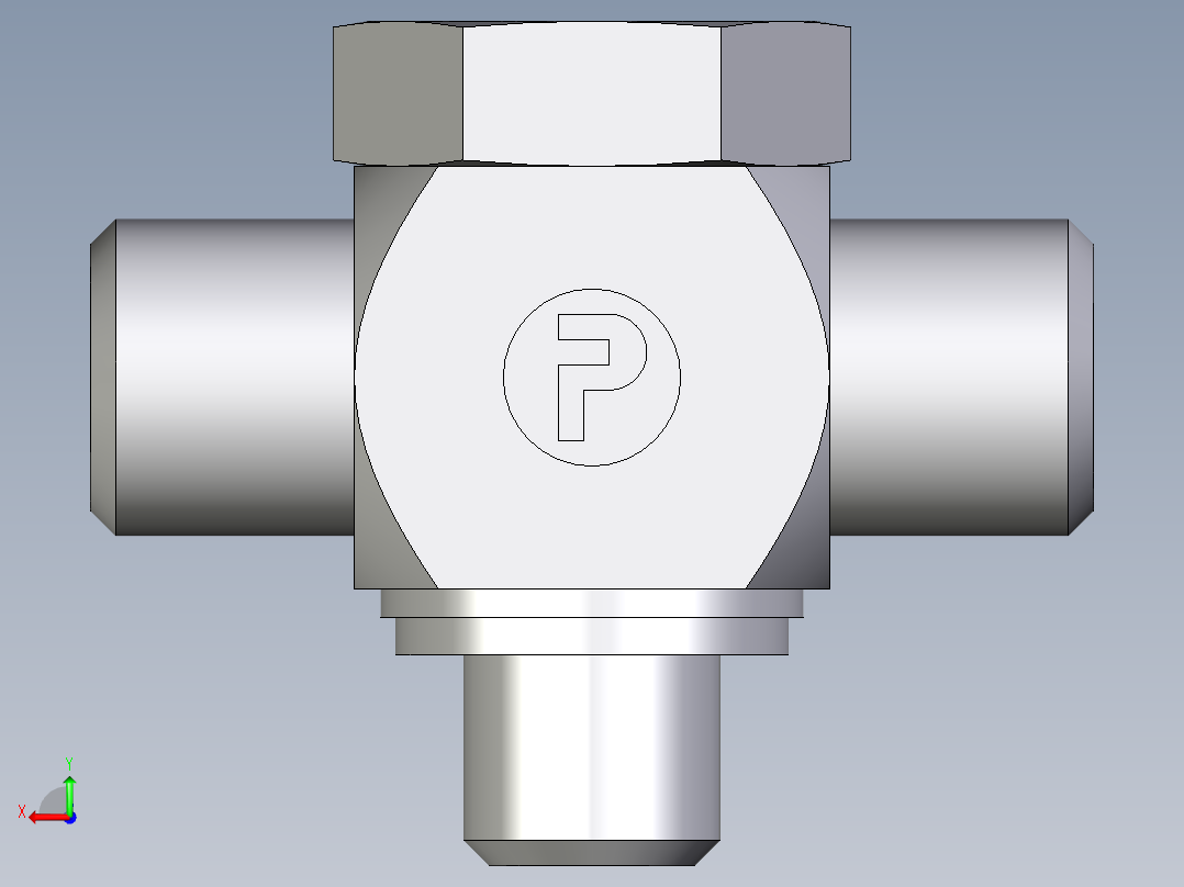 卡套式工业通用硬管接头EO_High_pressure_banjo_tee_TH06LRKDSOMDCF后视图