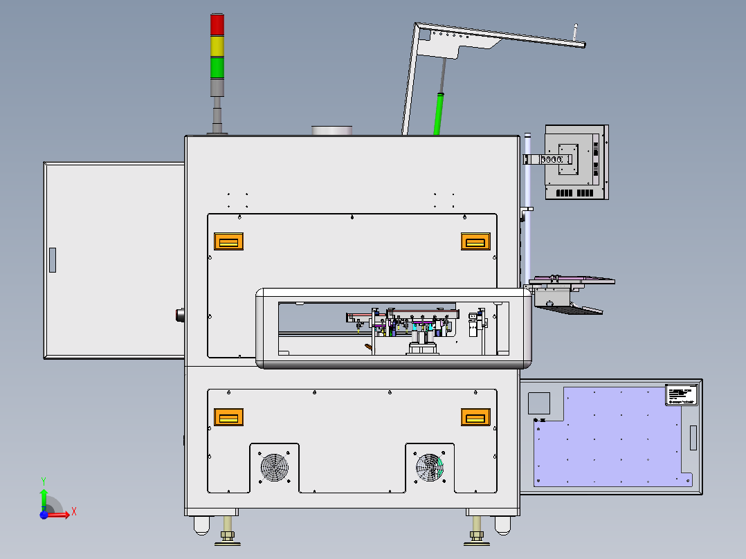 PCBA板全自动加热点胶机（sw15可编辑+工程图+bom）前视图
