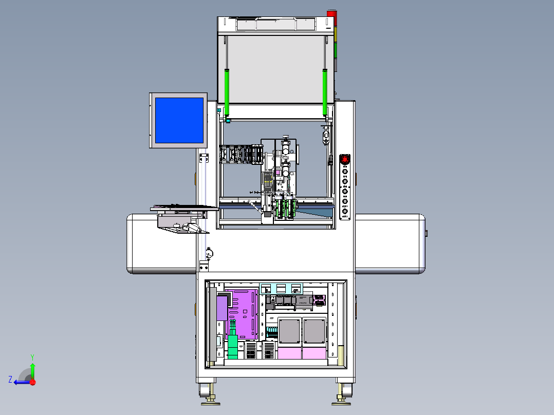 PCBA板全自动加热点胶机（sw15可编辑+工程图+bom）右视图