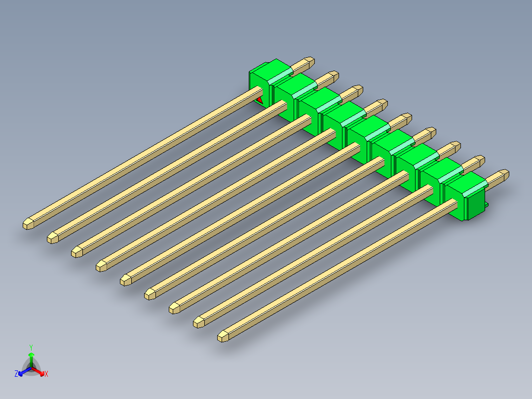 彩色公头100mil（2.54mm）系列-DS1021_green_1x09p_100mil_Type43_rev1.0