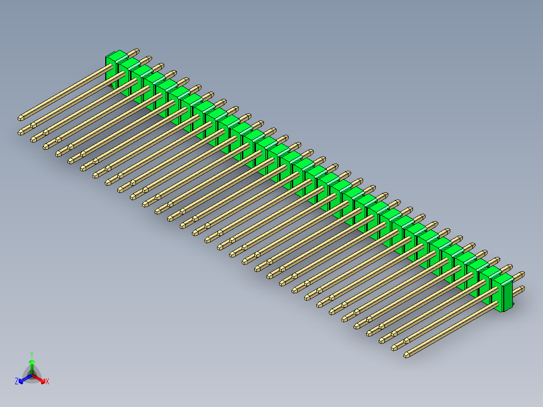 彩色公头100mil（2.54mm）系列-DS1021_green_2x32p_100mil_Type19_rev1.0