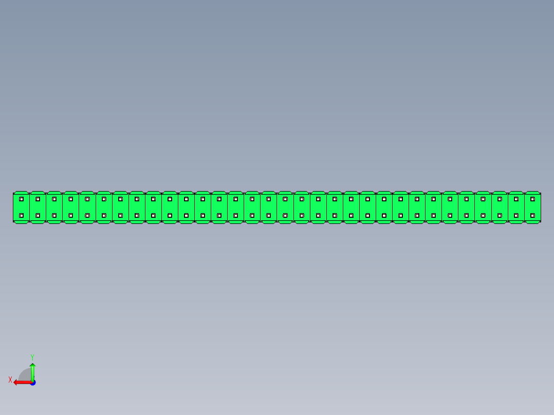 彩色公头100mil（2.54mm）系列-DS1021_green_2x32p_100mil_Type19_rev1.0后视图