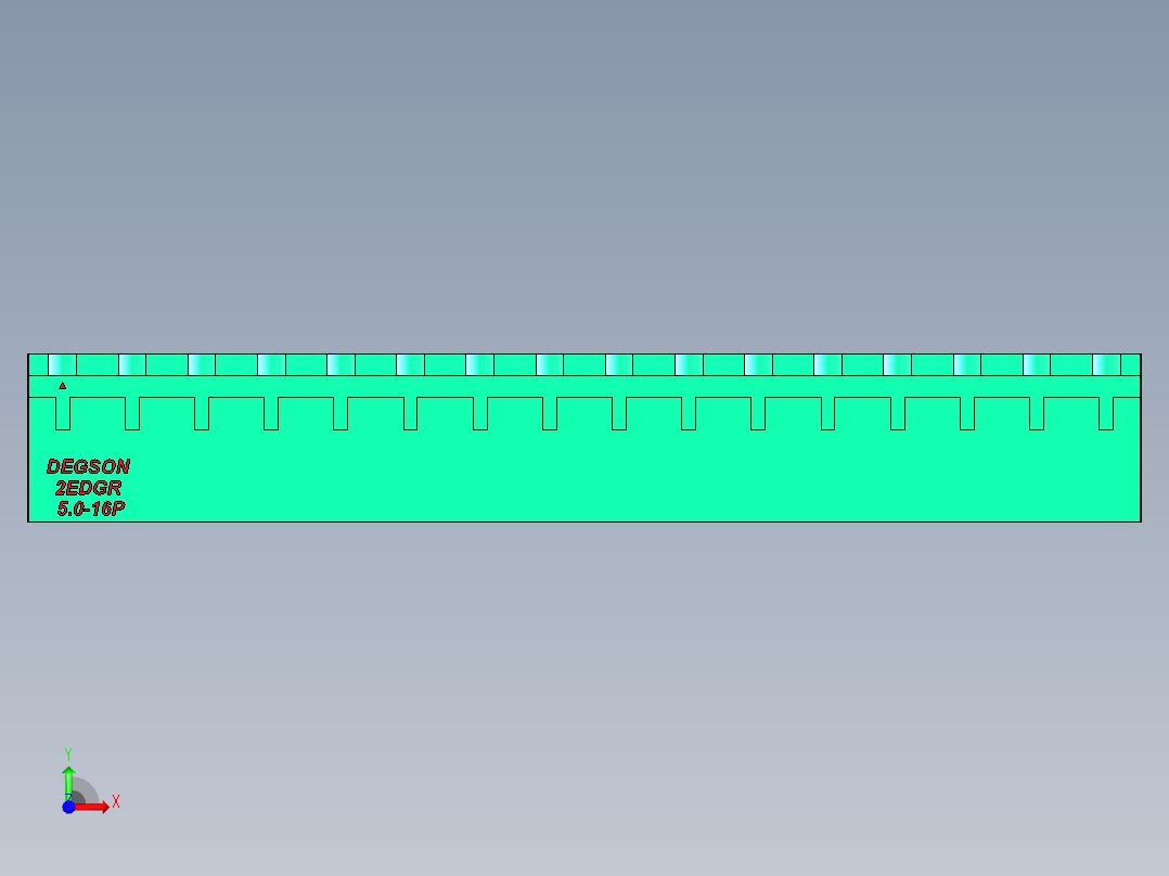 DEGSON 2EDG 系列 5.0mm 可插拔接线端子组-2EDGR-5.0-16P-14-00AH前视图