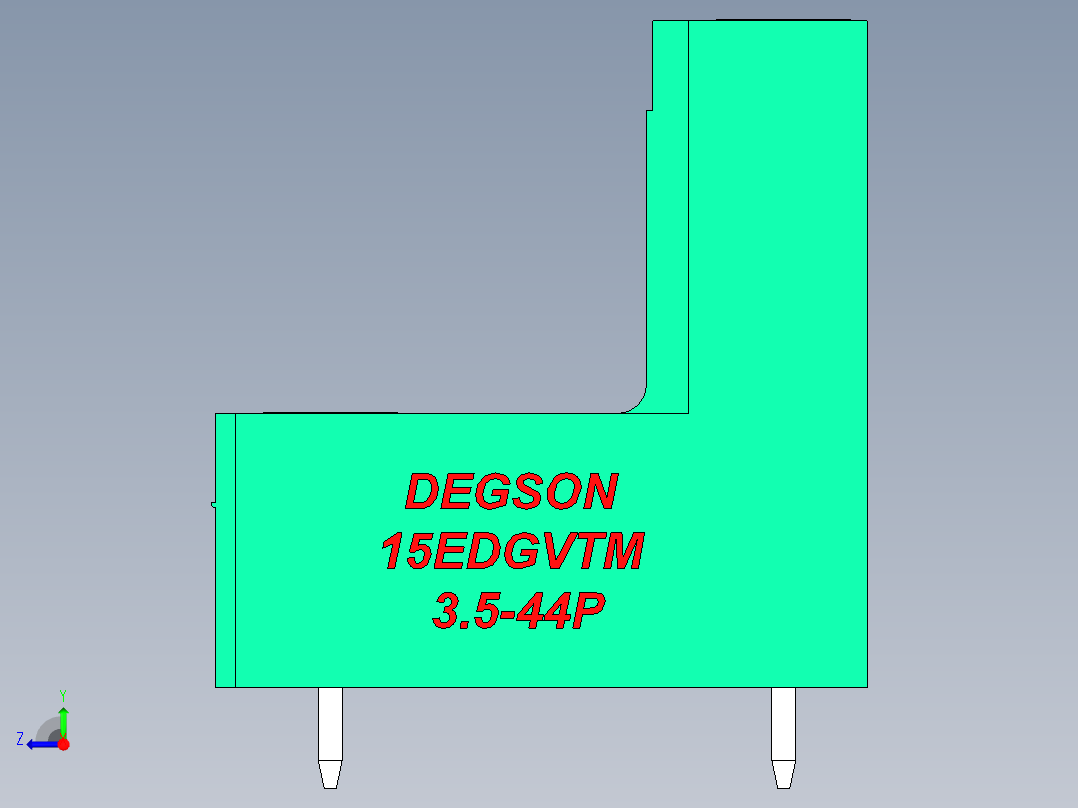 DEGSON 15EDG（公头） 3.5mm 螺钉锁紧，插拔式接线端子 FullPack-15EDGVTM-3.5-44P-14-00AH右视图