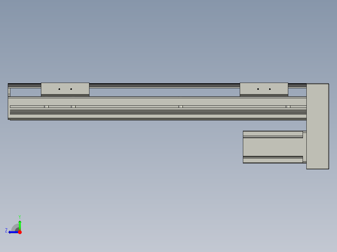 直线模组LHAT10-CA-S350-D-C3设计图纸右视图