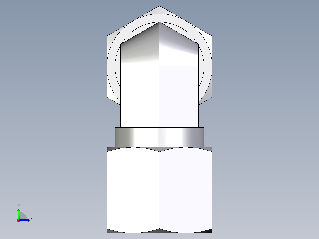 卡套式工业通用硬管接头EO_Union_elbow_W10L71左视图