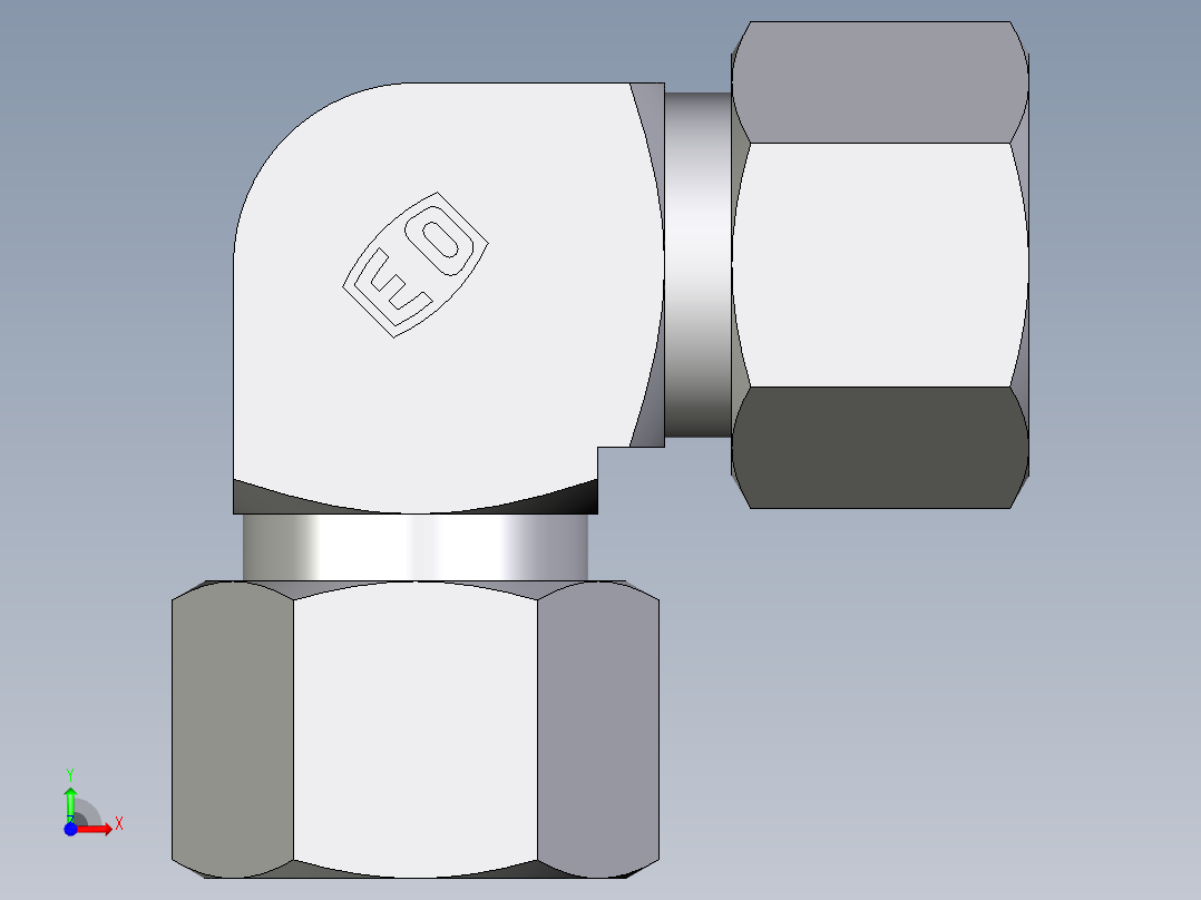 卡套式工业通用硬管接头EO_Union_elbow_W12ZLCF前视图