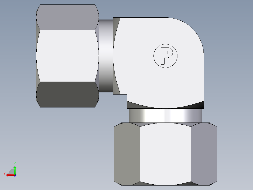 卡套式工业通用硬管接头EO_Union_elbow_W12ZLCF后视图