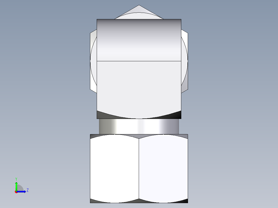 卡套式工业通用硬管接头EO_Union_elbow_W12ZLCF左视图