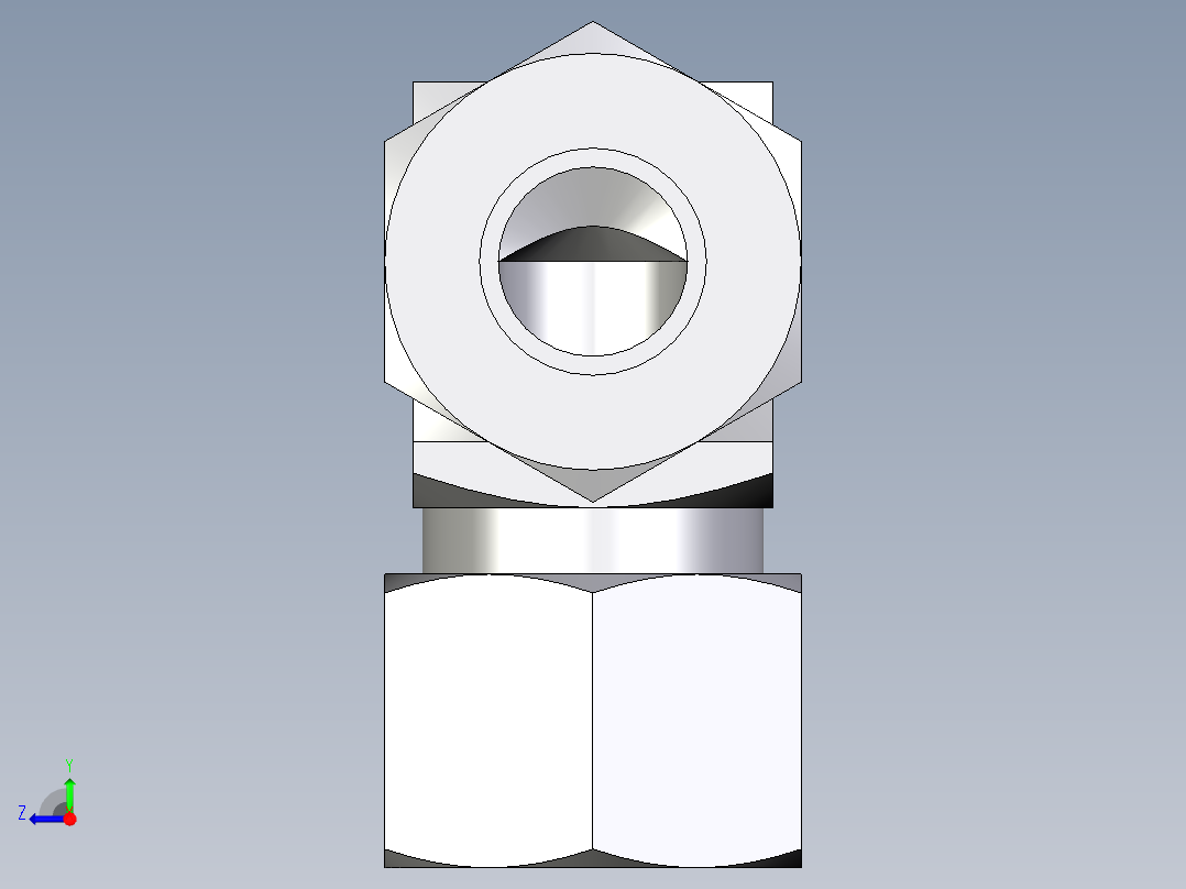 卡套式工业通用硬管接头EO_Union_elbow_W12ZLCF右视图