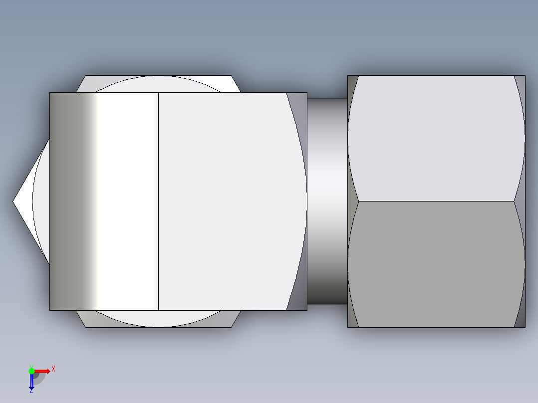 卡套式工业通用硬管接头EO_Union_elbow_W12ZLCF俯视图