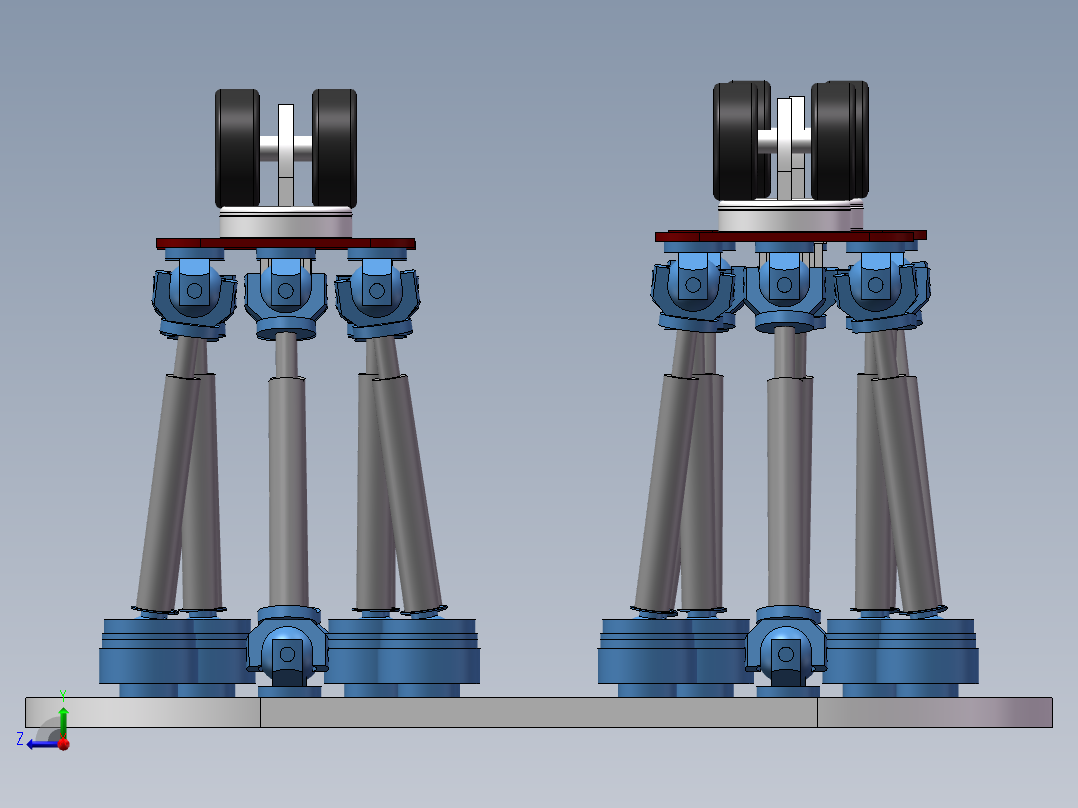 车腿装配右视图