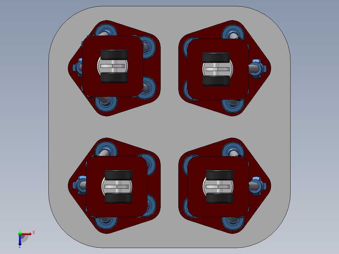 车腿装配俯视图