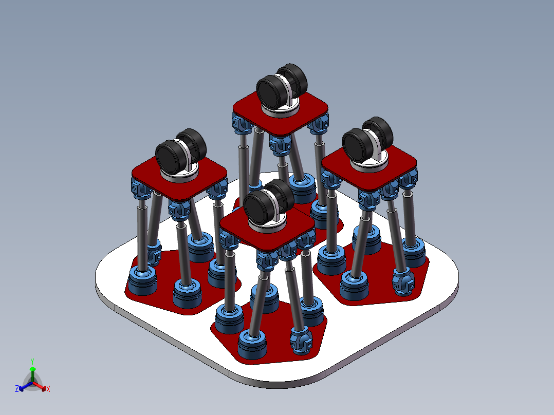 车腿装配正等轴测图