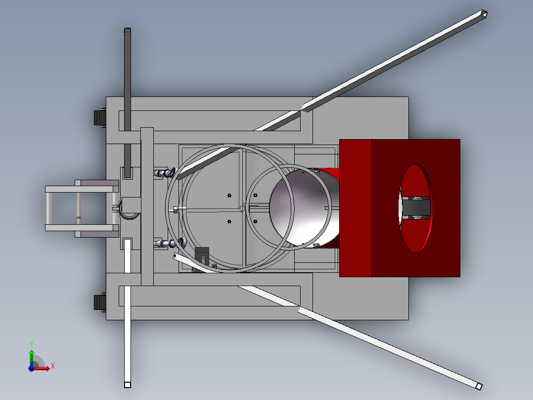 篮球发球机三维SW模型设计+CAD装配图 3D建solidworks图纸数据==587025==更新过前视图