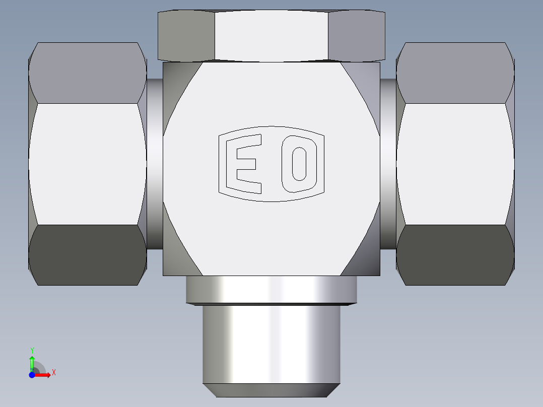 卡套式工业通用硬管接头EO_High_pressure_banjo_tee_TH18ZLRCF前视图
