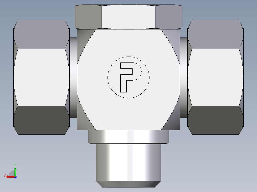 卡套式工业通用硬管接头EO_High_pressure_banjo_tee_TH18ZLRCF后视图