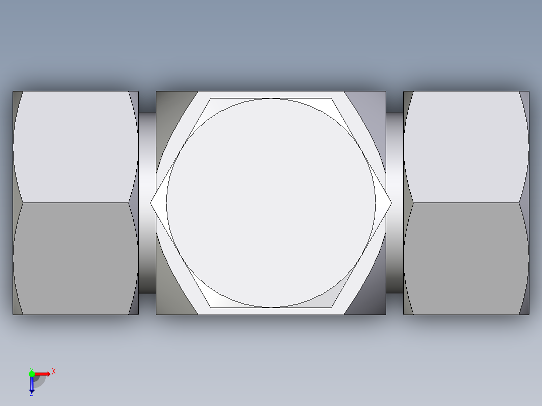 卡套式工业通用硬管接头EO_High_pressure_banjo_tee_TH18ZLRCF俯视图