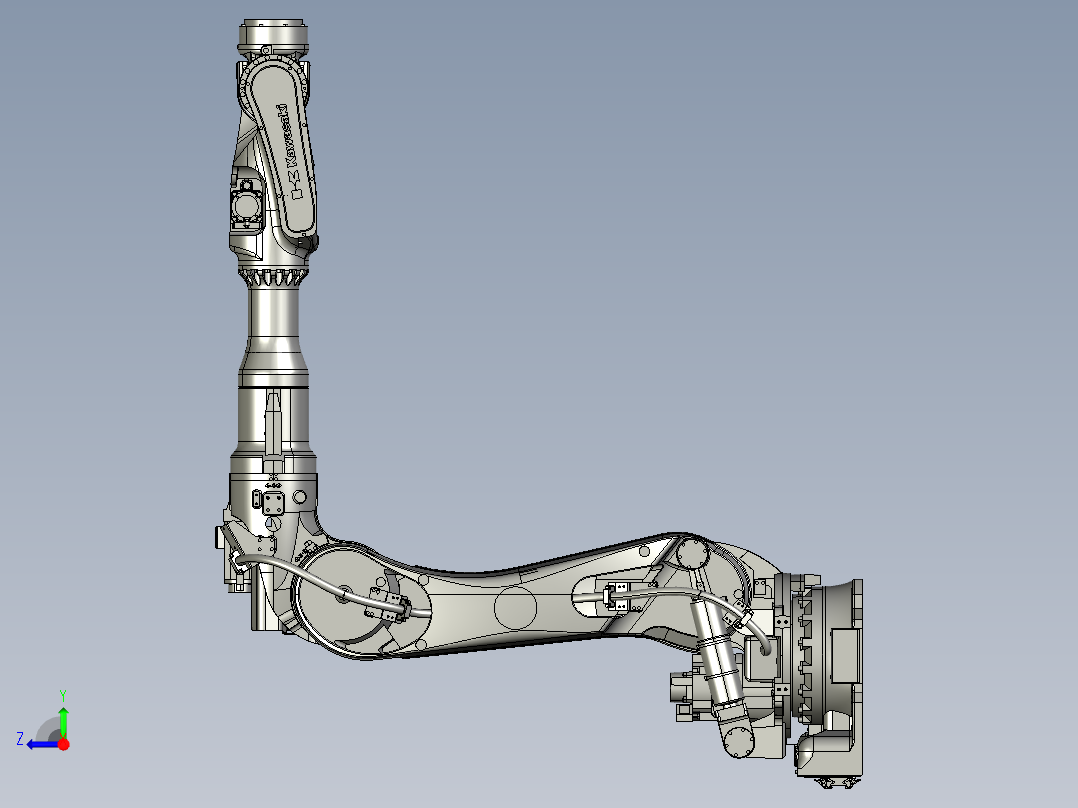 川崎BX130X六轴工业机器人三维模型资料右视图