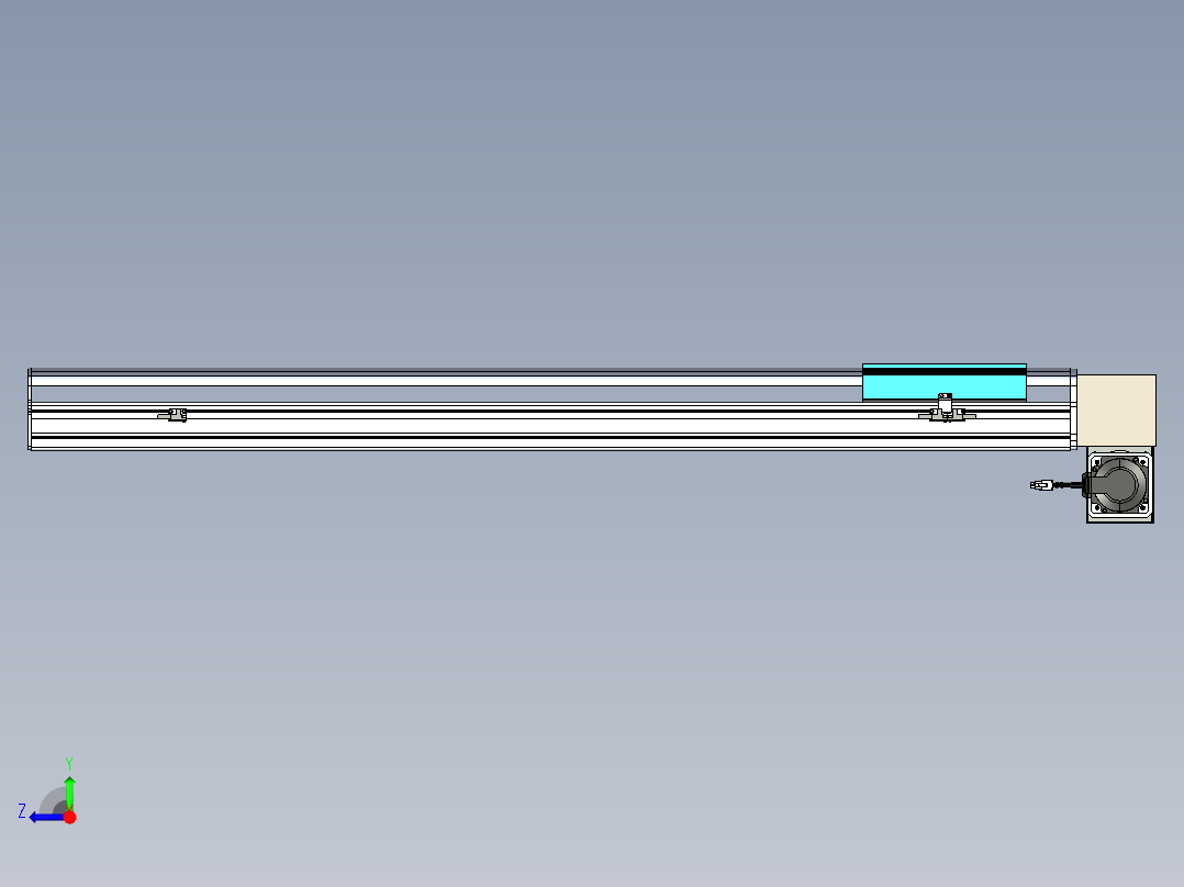 同步带滑台-半封闭B22H-L100-C-S1050-LD-P75-D3-N5右视图