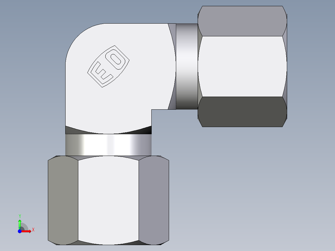 卡套式工业通用硬管接头EO_Union_elbow_W08ZLCF前视图