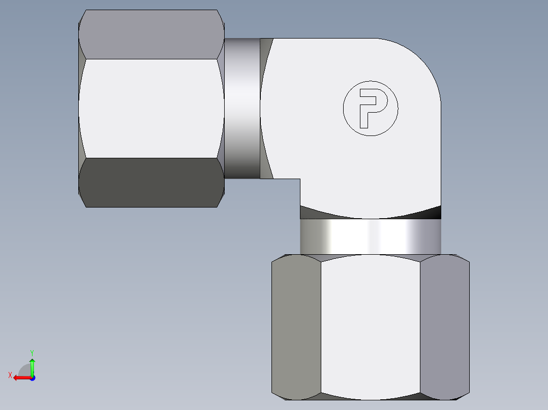 卡套式工业通用硬管接头EO_Union_elbow_W08ZLCF后视图