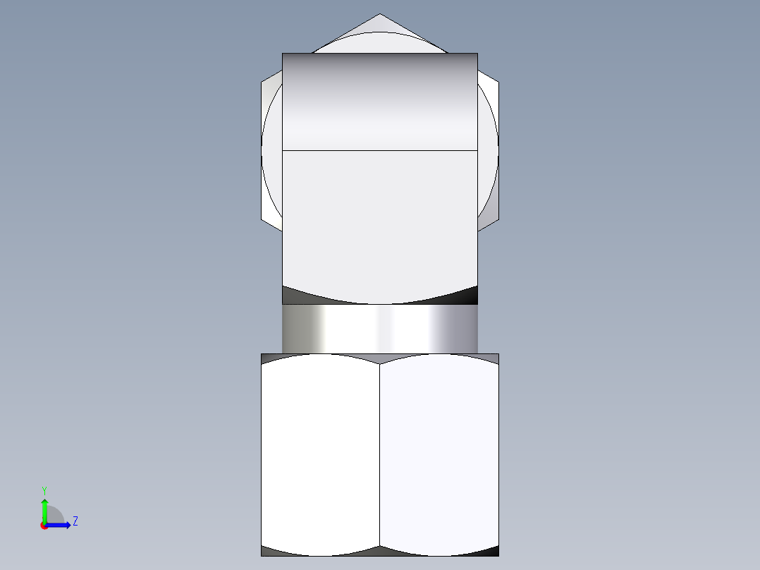 卡套式工业通用硬管接头EO_Union_elbow_W08ZLCF左视图