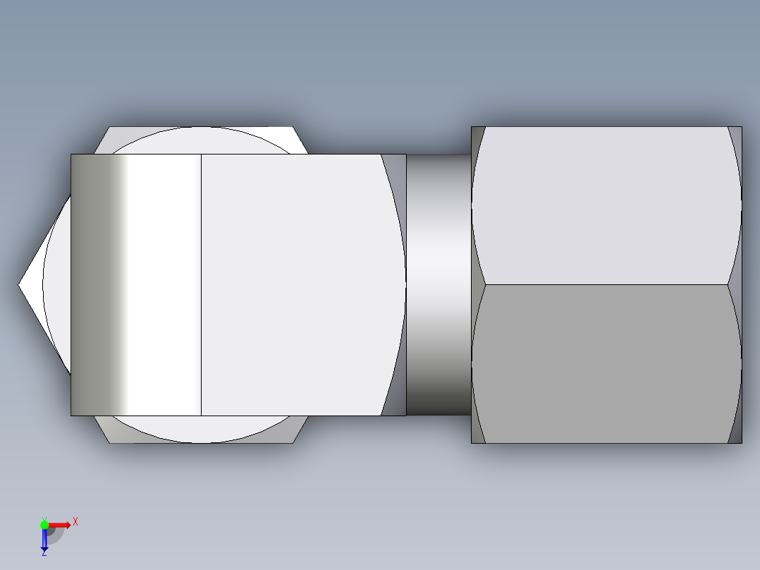卡套式工业通用硬管接头EO_Union_elbow_W08ZLCF俯视图