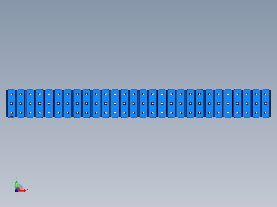 彩色公头100mil（2.54mm）系列-DS1021_blue_3x28p_100mil_Type1_rev1.0前视图