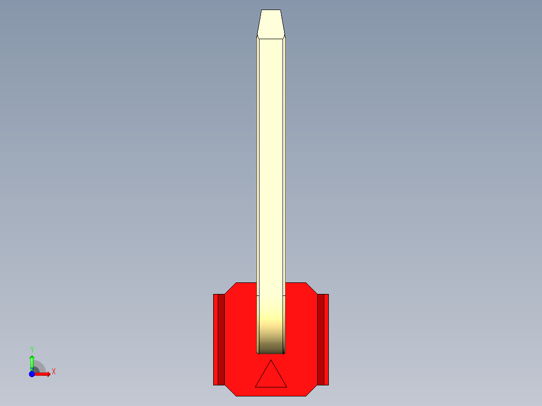 彩色公排针 100mil 2.54mm 系列-DS1022_red_01p_100mil_TypeU_rev1.0前视图