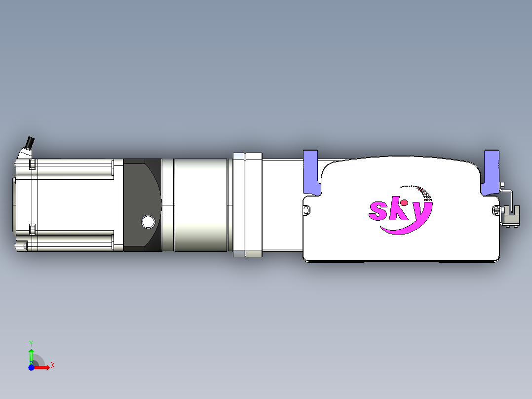 同步带滑台-半封闭B17-L100-S1500-L-P75-D3-N3前视图