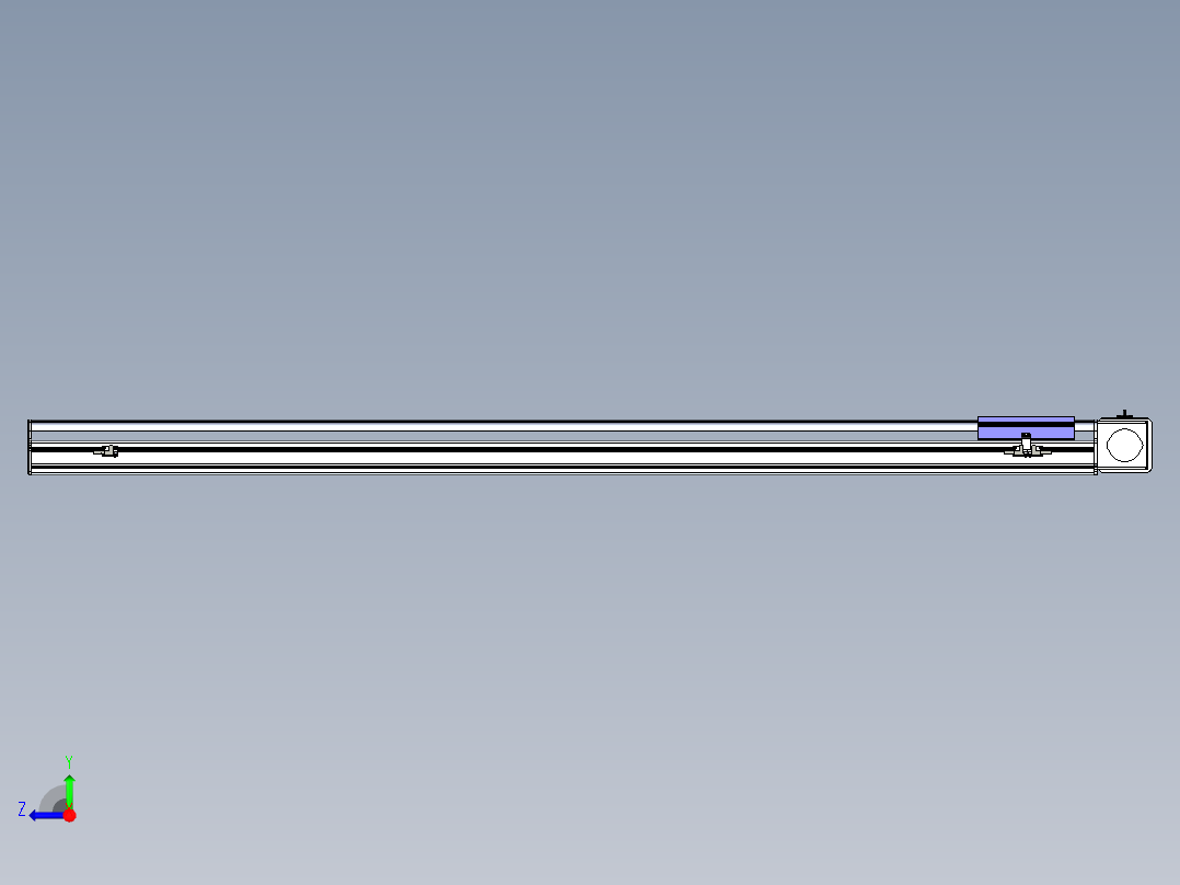 同步带滑台-半封闭B17-L100-S1500-L-P75-D3-N3右视图