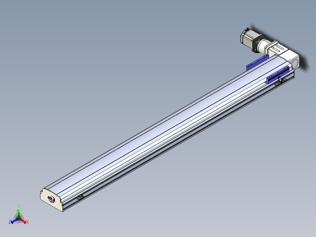 同步带滑台-半封闭B17-L100-S1500-L-P75-D3-N3正等轴测图
