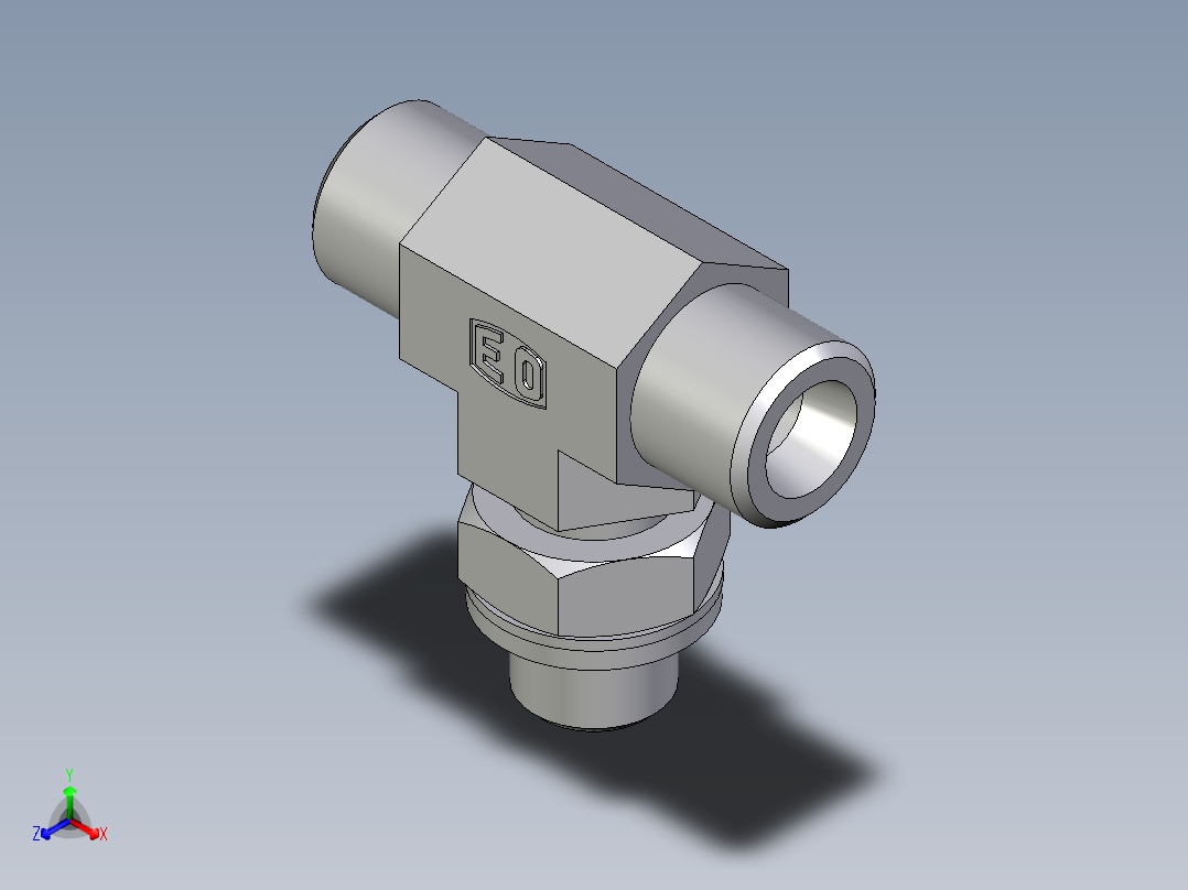 卡套式工业通用硬管接头EO_Adjustable_locknut_branch_tee_TEE08SROMDCF