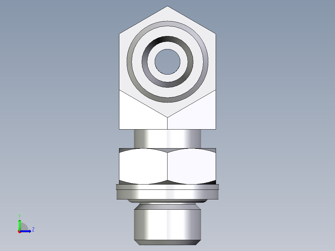 卡套式工业通用硬管接头EO_Adjustable_locknut_branch_tee_TEE08SROMDCF左视图