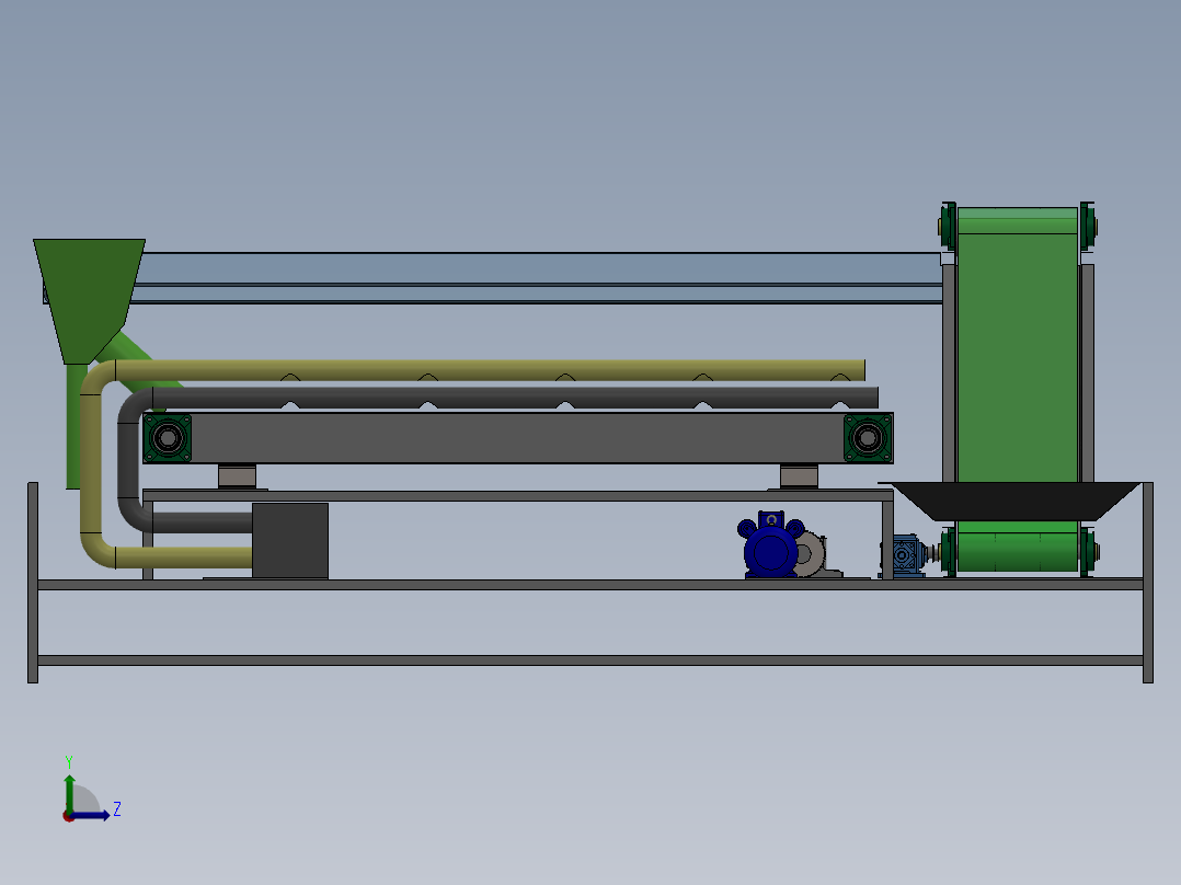 烘干设备模型左视图
