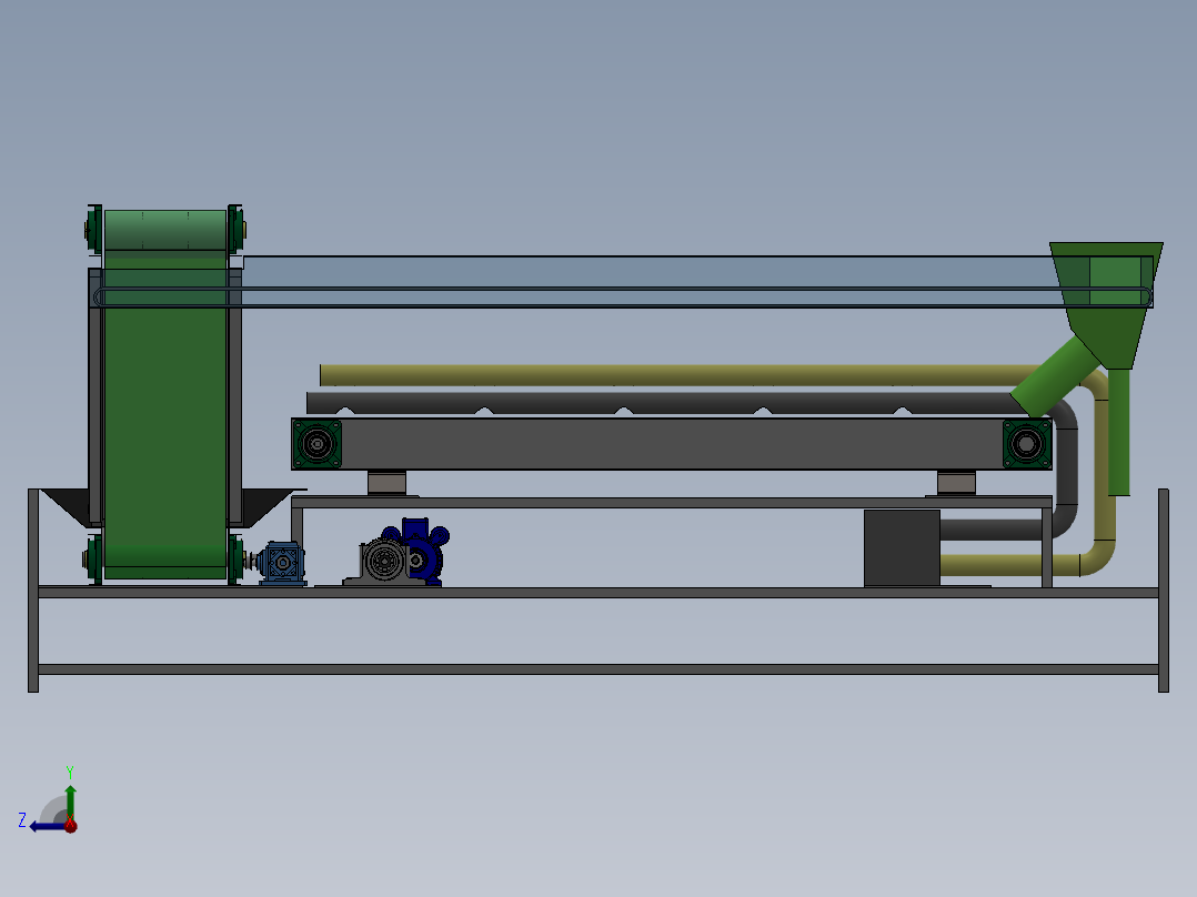 烘干设备模型右视图