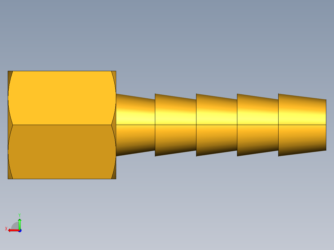 倒齿式工业管接头Hose Barb to Female Pipe 126HBL-4-2后视图