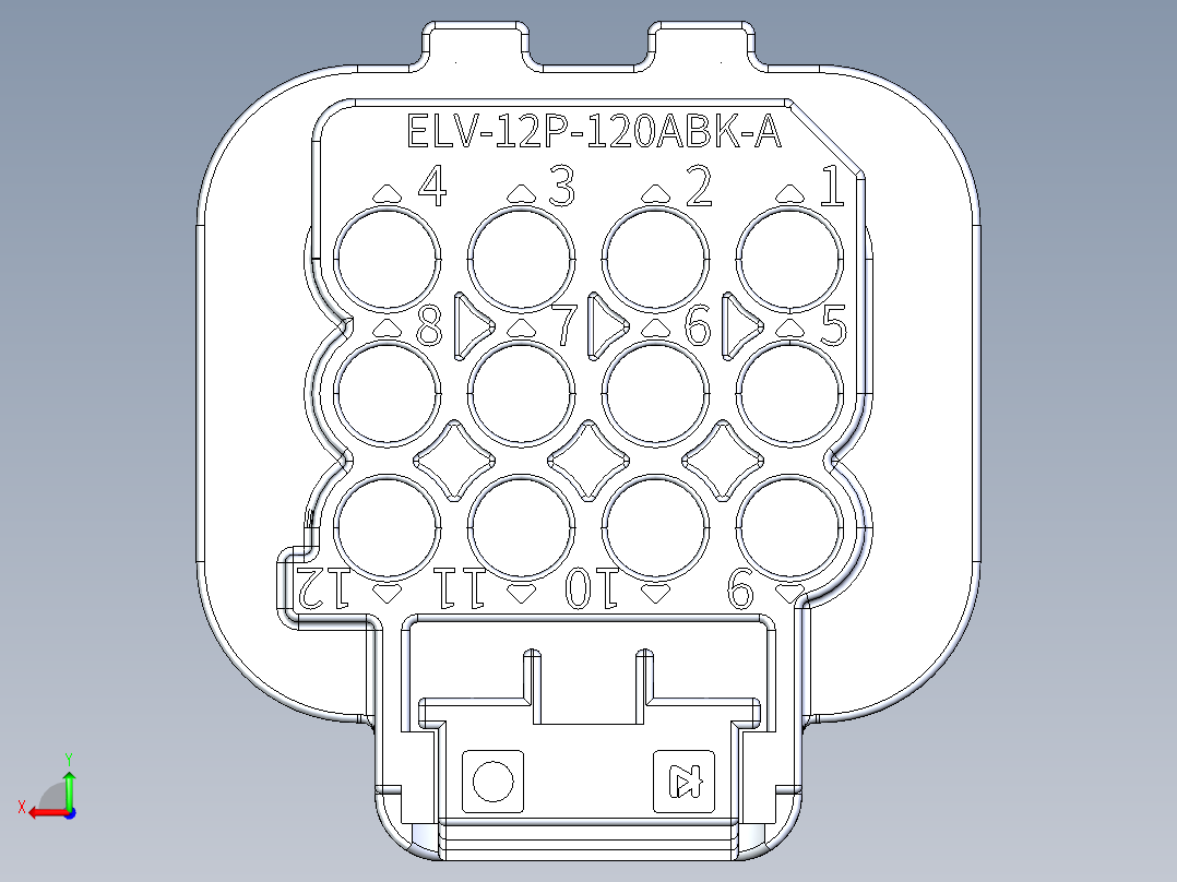 连接器ELV-12P-120ABK-A后视图