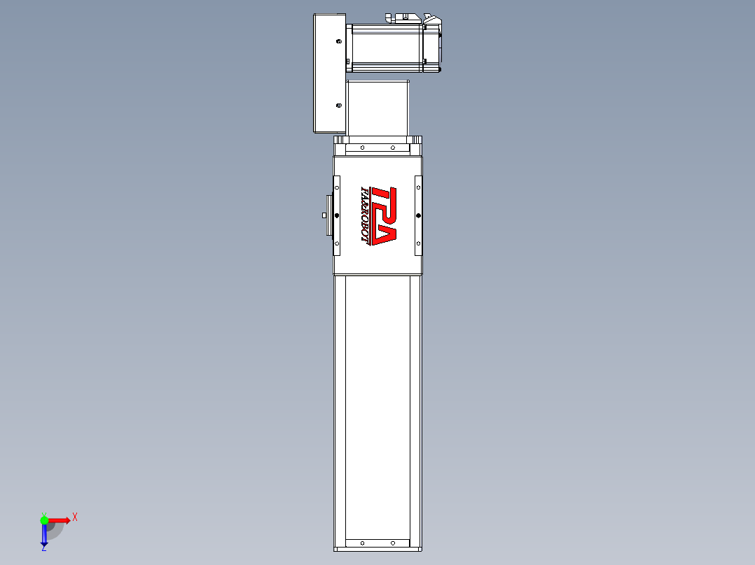 同步带全封闭直线模组TPA-HCB-110D-90-L300-MR-C-P40-N3俯视图