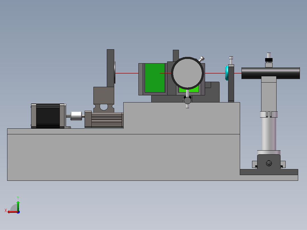 迈克尔逊干涉仪建模后视图