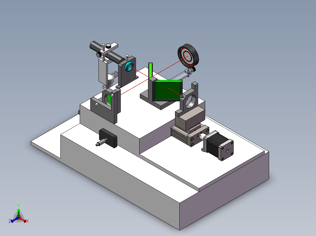 迈克尔逊干涉仪建模正等轴测图