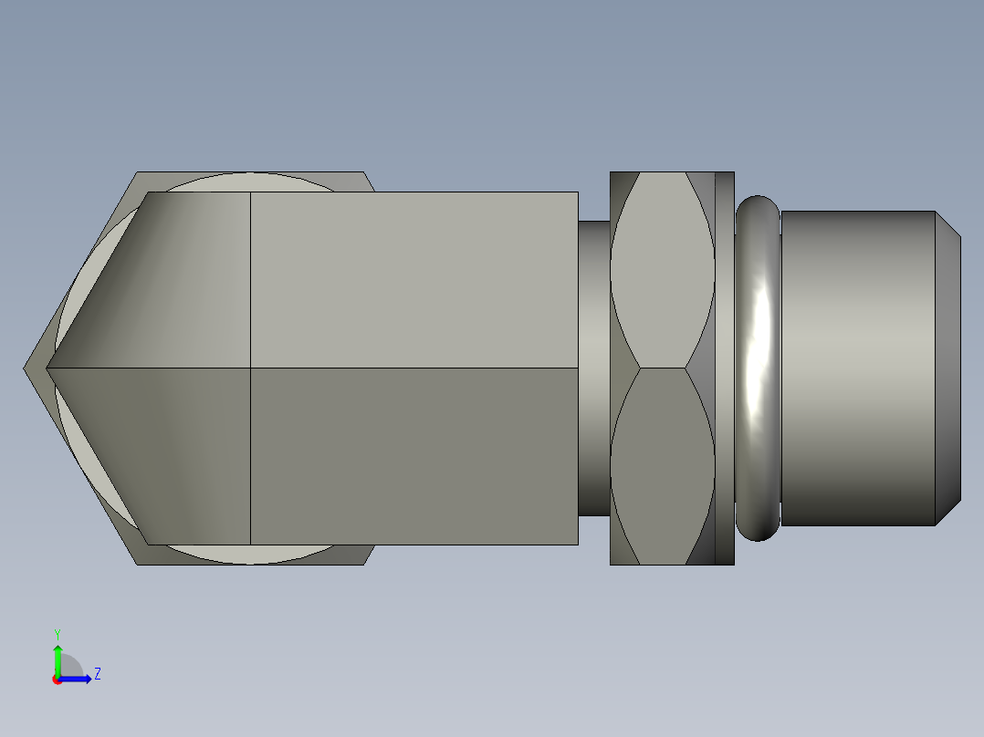 卡套式工业通用硬管接头5_c5bu-s左视图
