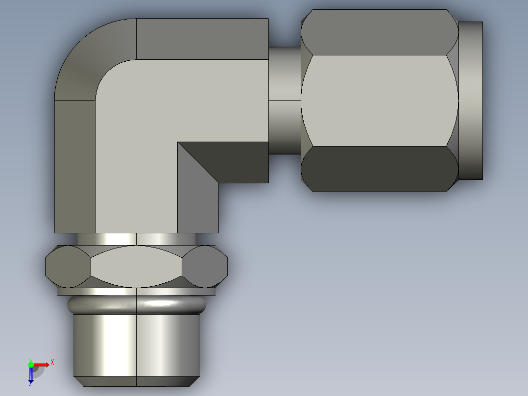 卡套式工业通用硬管接头5_c5bu-s俯视图
