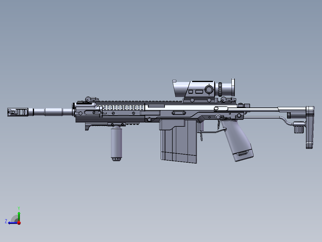 AVA突击步枪（0.5口径）右视图