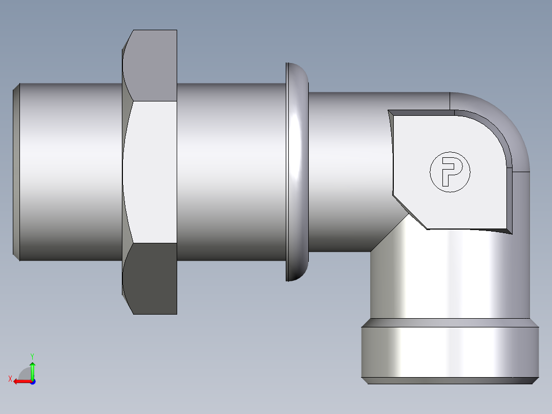 卡套式工业通用硬管接头EO_Bulkhead_elbow_WSV18LOMDCF后视图
