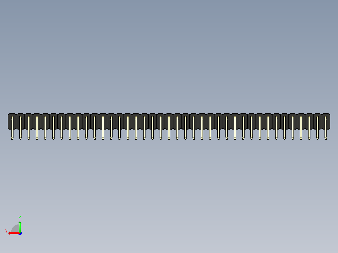 彩色公排针 100mil 2.54mm 系列-DS1022_black_2x39p_100mil_TypeD_rev1.0后视图