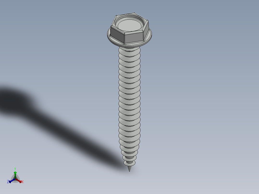 紧固件-Hex Head Screw-01正等轴测图