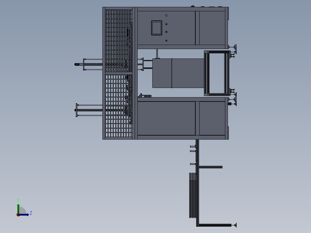 全自动装箱、上下料输送设备左视图