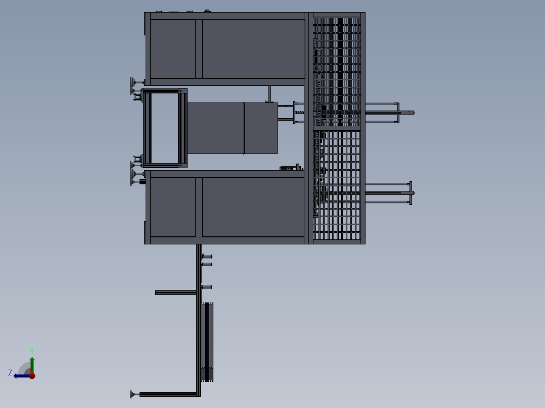 全自动装箱、上下料输送设备右视图